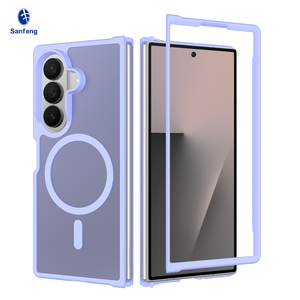 Coque de téléphone magnétique antichoc populaire violet clair pour Samsung Z Fold <span class=keywords><strong>7</strong></span> 8, finition soyeuse translucide luxueuse, personnalisable - Product Image 1