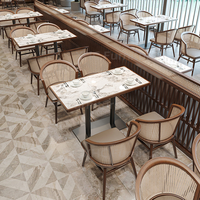 Offre Spéciale : Ensemble Table et Chaises de Salle à Manger, Banquette Courbe Moderne pour Restaurant, Mobilier Commercial pour Café, Bistro, Hôtel