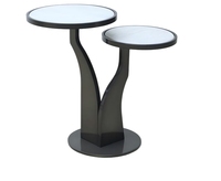 Table basse d'appoint moderne haut de gamme personnalisée en acier inoxydable pour salon et jardin avec double plateau