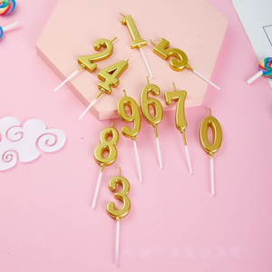 Bougies numériques dorées de haute qualité 0 à 9, bougies d'anniversaire créatives sans fumée, boîte en PVC, cire de <span class=keywords><strong>paraffine</strong></span>, chiffres pour les fêtes d'enfants et d'adultes - Product Image 4
