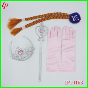 Frozen Elsa Princess Crown <b>Magic</b> Wand Wig Braid Gloves <b>Set</b> For Kids Costume LPT0169 - Product Image 4