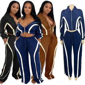 Оптовая продажа, Модный осенне-зимний 2025 S-2XL, теплый бутик, комплект из 2 предметов, спортивный костюм для женщин - Product Image 1