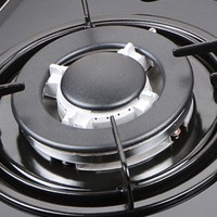 Cuisinière à gaz à 5 brûleurs avec plaque chauffante, couvercles en verre noir, cuisinière à gaz de cuisine