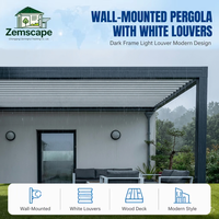 Pergola en aluminium sur mesure prête à l'emploi, pergola motorisée à lames orientables, imperméable et résistante au vent pour terrasse arrière, espace de vie extérieur