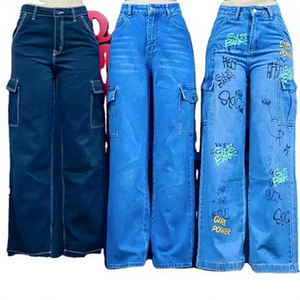 Abbigliamento in Eccesso di Magazzino: Jeans da <span class=keywords><strong>Donna</strong></span> in Denim Elasticizzato a Vita Alta, Stile Boyfriend, per l'Estate, Lotto di Stock Cinese, <span class=keywords><strong>Pantaloni</strong></span> da <span class=keywords><strong>Donna</strong></span> alla Moda - Product Image 1