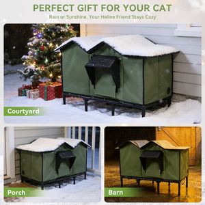 簡単組み立て屋外野良猫ハウスオールシーズン対応雨よけ防湿防風耐寒ペット用安全ハウス - Product Image 6