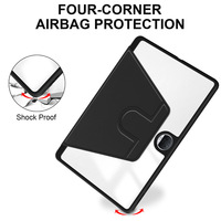 Honor Tablet 9 2024 Housse de protection en silicone TPU transparente ultra-mince avec coque arrière rotative en acrylique Fente pour stylo Couleur noire