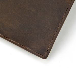 Wholesale Custom Luxury Genuine Crazy Horse Leather Open Short <b>RFID</b> <b>Blocking</b> Card Holder <b>Wallet</b> - Product Image 6