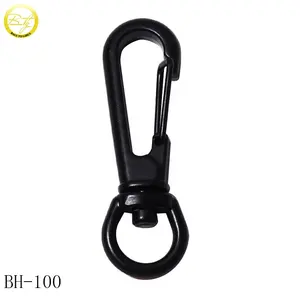 High Quality Dog Collar Hook Metal Trigger Swivel Buckle Black Color Keychain Accessory Lobster Clasps With Keyring