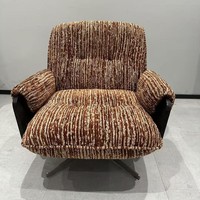 Fauteuil pivotant en tissu XD091 de style italien moderne, simple et minimaliste, rembourré en mousse haute résilience, pour salon et mobilier de maison
