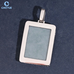 Custom Iced Religious Brilliant Cut Moissanite Claw Setting Pendant 925 Silver 18K Gold Plated Square Charm Hip Hop Unisex Gift - Product Image 5