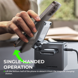 Cargador Inalámbrico Magnético 3 en 1 Plegable LISEN QI2, Base de <span class=keywords><strong>Carga</strong></span> Rápida de 15W para iPhone 17 <span class=keywords><strong>Pro</strong></span>, <span class=keywords><strong>AirPods</strong></span> <span class=keywords><strong>Pro</strong></span> y Apple Watch Ultra - Product Image 6