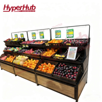 Groente-En Fruitrek Met Drie Niveaus, Ruime Producten Met Grote Capaciteit, Winkelrekken En Fruitschappen