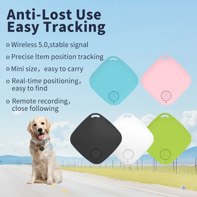 Mini Smart Bluetooth 5.0 Anti-lost Device Rastreador Gps Para Mascotas Ios Android Bluetooth And GPS Pet Wireless Tracker