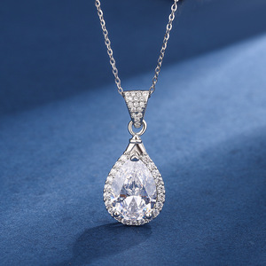 Live Hot Sale Shining 5 karat Moissanite Diamond Pendant Drop Pendant Sweet Elegant Collarbone <b>Necklace</b> - Product Image 3