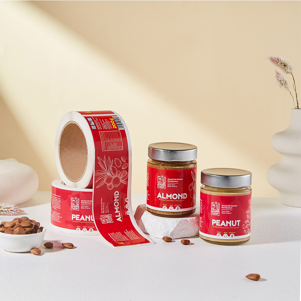 Custom Brand Business Logo Design Printing Packing Labels Glossy Paper Waterproof Stickers for Food Products