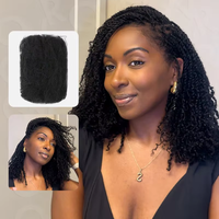 Fournisseurs d'extensions de cheveux REBECCA Vente en gros QVR Couleurs mélangées # Extensions de cheveux humains naturels afro crépus en vrac avec mèches 4/30