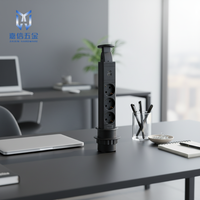 Prise électrique encastrée Jiaxin, panneau noir EU, alimentation CA, prises USB-A cachées 2.0A pour ordinateur de bureau