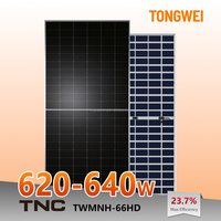 Panneau solaire bifacial Tongwei TNC1.0 G12R-66 620-640W de type N à demi-cellules, double vitrage, efficacité 23,7 %, module PV de niveau 1