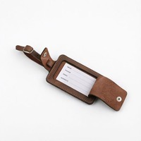 Étiquette de bagage personnalisée en cuir PU, étiquette de nom de voyage personnalisée, étiquette de valise avec logo pour cadeau promotionnel d'entreprise