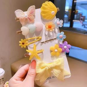 9 Buah Jepit Rambut Logam Anak Warna-warni Aksesoris Pesta Kartun Lucu untuk Balita Perempuan Trendi - Product Image 5