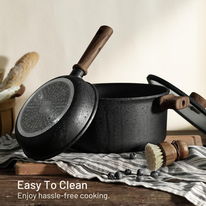 Juego de Utensilios de Cocina Antiadherentes de Titanio Ecológicos, Resistentes al Calor, con Tapa de Vidrio, Compatibles con Todo Tipo de Estufas - Product Image 4