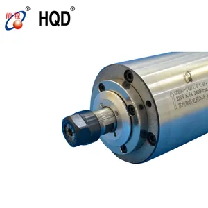 Hqd motor do eixo de água, motor do eixo cnc de energia permanente hqd GDK80-24Z-1.5KW er16 80mm 1.5kw 24000rpm 3a 380v