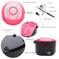 Pistolet de pulvérisation pour nail art 2026, très populaire, avec mini compresseur 7cc/2cc, kit aérographe pour maquillage et peinture