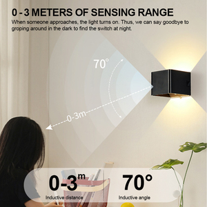 Lampe murale LED moderne rechargeable sans fil 2200 mAh OEM, blanc/grain de bois, pour chambre, salon, escalier, couloir, en ABS, éclairage intérieur - Product Image 4