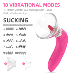 Giocattolo per <span class=keywords><strong>Masturbazione</strong></span> Femminile 2 in 1 Vibratore per Adulti con Stimolatore Linguale per Capezzoli e Clitoride Vibratore Succhiante Giocattolo Sessuale - Product Image 2