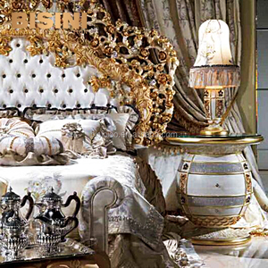 Tête de <span class=keywords><strong>lit</strong></span> ornée de <span class=keywords><strong>laiton</strong></span> doré de Style Rococo Antique, Style classique, couronne, Queen Size, pour la maison - Product Image 4