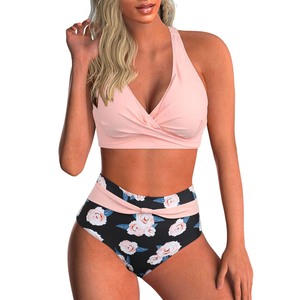 Traje de baño de dos piezas para mujer, estilo vintage, de cintura alta, con sujetador push-up profundo y sexy, y cobertura completa de cadera - Product Image 5
