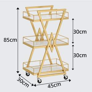 Venta directa de fábrica de carrito de peluquería moderno de acero inoxidable con cuatro ruedas, mueble comercial para salón de belleza y cosmética. - Product Image 3
