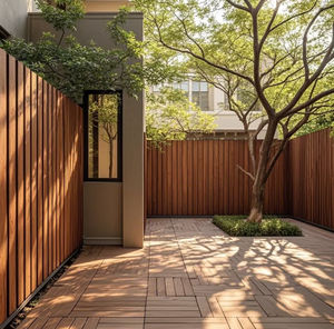 سياج خصوصية الحديقة الخارجية ، لوح من سبائك الألومنيوم ، ديكورات سكنية ، سياج منزلي طبيعي معالج بالضغط - Product Image 4