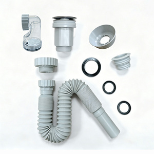 Kit de desagüe emergente para lavabo <span class=keywords><strong>con</strong></span> tapa de acero inoxidable, manguera flexible, sifón transparente antiolores y set de desagüe para fregadero de baño - Product Image 5