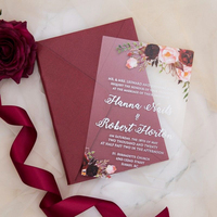 Boîte cadeau personnalisée transparente unique avec impression, cartes d'invitation de mariage en acrylique découpées au laser, invitation de mariage en acrylique miroir