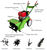 Lo último en agricultura, tracción en las cuatro ruedas, Mini deshierbe eléctrico, arado rotativo + picadora de hierba, máquina de maquinaria de deshierbe