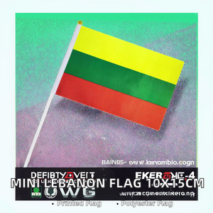 Drapeau <span class=keywords><strong>libanais</strong></span> miniature en polyester imprimé numérique multi-usages de 10*15 cm, marque OEM, tissé à la main - Product Image 2