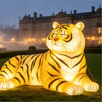 Ensemble de lanternes d'animaux extra-larges imperméables pour l'extérieur, lumières LED - Design de dessin animé tigre girafe, pour la remise des diplômes, le Nouvel An chinois, Noël