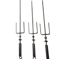Fourchette à rôtir en acier inoxydable à 3 dents pour barbecue, poulet, dinde, pour grillades au charbon de bois