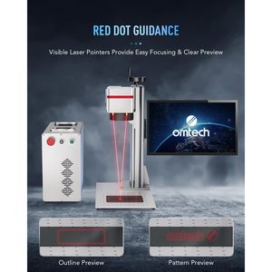 Graveur laser à fibre 50W 60W 100W LightBurn avec pointeur rouge, machine de marquage laser à semi-conducteurs Galvo de marque, puissance 20W - Product Image 6