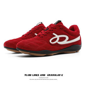 2025 semelle épaisse microfibre rétro chaussures à la mode Couples polyvalent décontracté respirant dentelle à feuilles persistantes à la mode conception de taille mineure - Product Image 4