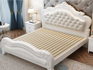 Lit double en bois massif américain 2026 personnalisable et réglable, 1,8 m, design européen moderne, lit de princesse de luxe pour chambre principale - Product Image 4