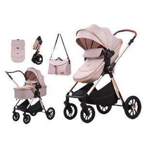 รถเข็นเด็กพับได้แบบพกพา <span class=keywords><strong>3</strong></span>-in-1 โครงอะลูมิเนียมอัลลอยด์ 4 ล้อ พร้อมผ้าหุ้มอเนกประสงค์ ตะกร้าเก็บของขนาดใหญ่ - Product Image 1