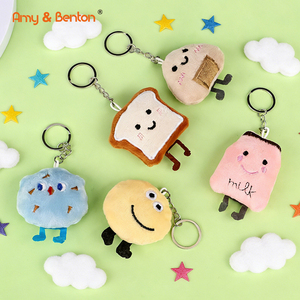 Plush Keychain Bread Milk Cartoon Food Mini Plush Toys Decoration for Kids School Gifts