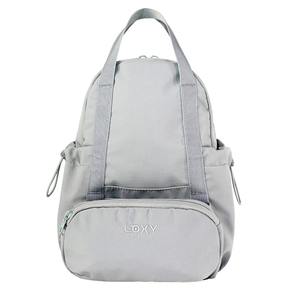 Loxy Lightweight Nylon Gym Backpack with Adjustable Strap and Zipper Closure Modern Casual Style Unisex Gray Water Resistant - Product Image 1