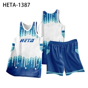 Maillot de basket-ball réversible en polyester personnalisé, nouveau design, séchage rapide, ensemble uniforme de basket-ball en mesh - Product Image 5