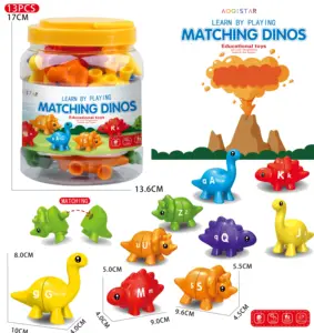 Pendidikan huruf ABC & angka yang cocok mainan dinosaurus, Snap-n-belajar alfabet mainan belajar, Uppercase Lowercase memilah permainan