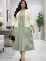 Robe élégante et tendance, couleur unie, grande taille, robe de tailleur professionnelle, robe ample et polyvalente