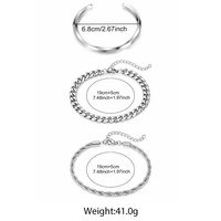 Ensemble de bracelets ouverts tendance et populaires en acier inoxydable unisexe, accessoires de mode pour les déplacements, personnalisables et polyvalents, marque MID